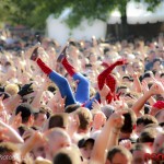 Spiderman, Spiderman! Crowd surfing like a Spider can!
