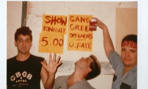 3 members of Mallet Head before the band existed in 1985 on tour with Gang Green.