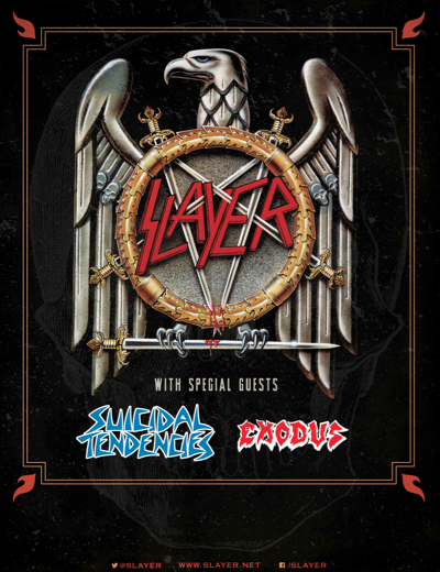 EXODUS RELEASES U.S. TOUR DATES WITH SLAYER, SUICIDAL TENDENCIES