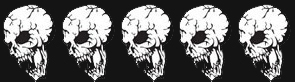 5 skulls - dark backgroun