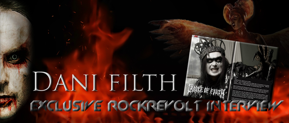 DANI FILTH - CRADLE OF FILTH - BANNER - ROCKREVOLT ISSUE
