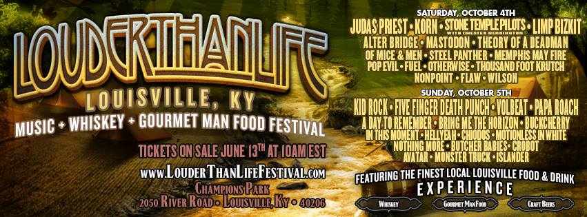 LOUDER THAN LIFE FESTIVAL LINEUP ANNOUNCED! LOUDER THAN LIFE FESTIVAL LINEUP ANNOUNCED!