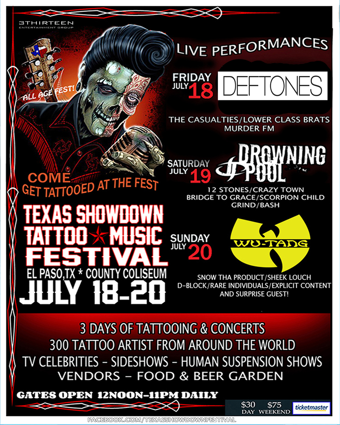 TEXAS SHOWDOWN TATTOO & MUSIC FESTIVAL ANOUNCES 5TH ANNUAL HEADLINERS TEXAS SHOWDOWN TATTOO & MUSIC FESTIVAL ANOUNCES 5TH ANNUAL HEADLINERS