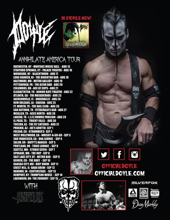 DOYLE ANNOUNCES “ANNIHILATE AMERICA TOUR” DOYLE ANNOUNCES “ANNIHILATE AMERICA TOUR”