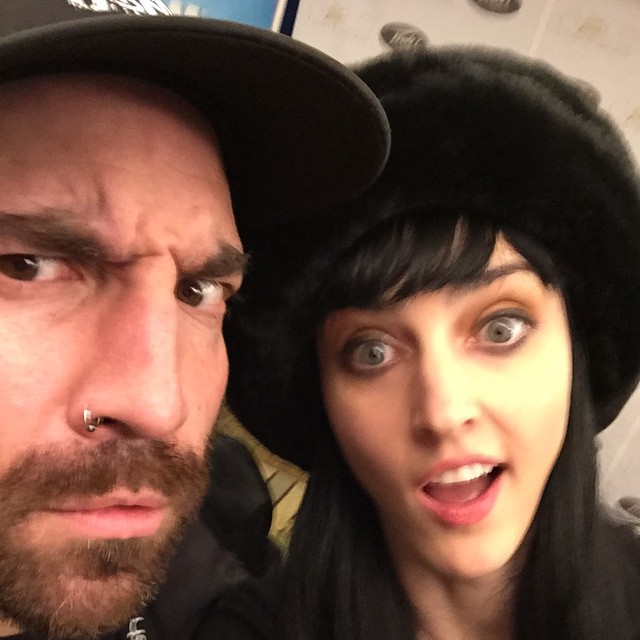 Junior is somewhat supicious of the witchy frogs. Kimberly is like, "Whatever...they're my spirit animal!" NAMM 2015