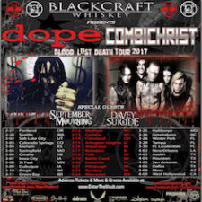 DOPE / Combichrist Announce Blood, Lust, Death 2017 Tour Sponsored by Black Craft Whiskey